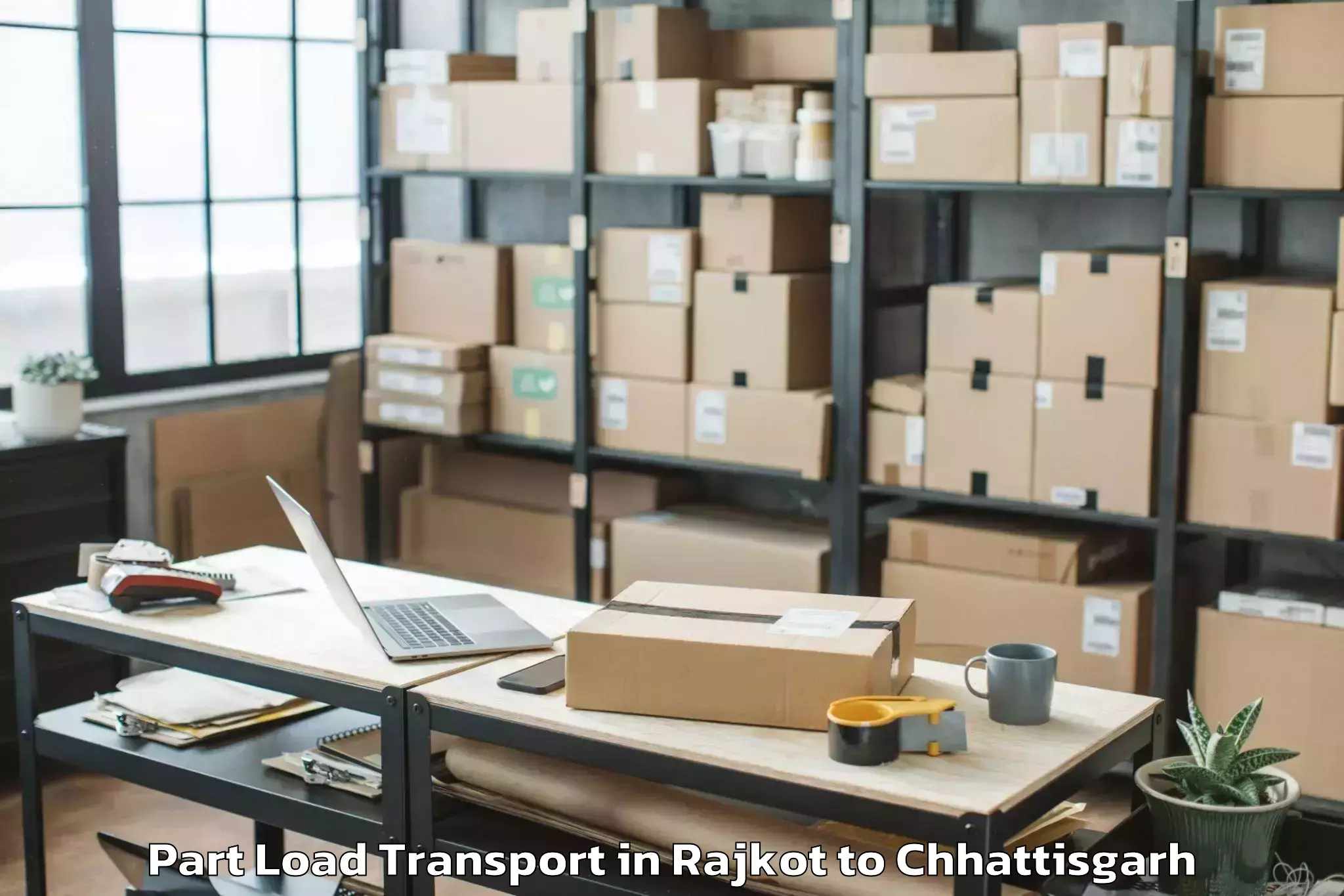 Hassle-Free Rajkot to Gunderdehi Part Load Transport